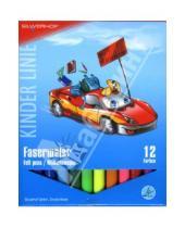 Картинка к книге Silwerhof - Фломастеры 12 цветов 12 штук "Funny Cars" (861220-01)
