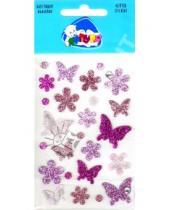 Картинка к книге Блестящие наклейки - Наклейки детские "Бабочки и цветы" (GS009)