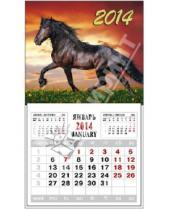 Картинка к книге Календари - Календарь на 2014 год с магнитным креплением "Бегущая лошадь" (32011)