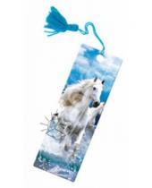 Картинка к книге Пуффи - Сувенир 3D закладка "Белый конь" 15 см. (52137)