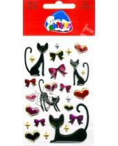 Картинка к книге Большие гелевые наклейки - Наклейки детские "Кошки и сердца" (bES011)