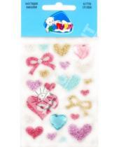 Картинка к книге Блестящие наклейки - Наклейки детские "Сердца и бантики" (JGS005)