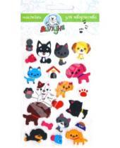 Картинка к книге Воздушные блестящие наклейки - Наклейки детские "Кошки и собаки" (ZF016)