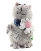 Картинка к книге Little Soft - Мягкая игрушка Кот серый с цветком 23 см (К82010А )