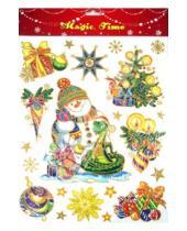 Картинка к книге Новогодние украшения - Украшение новогоднее оконное Снеговик (26590)
